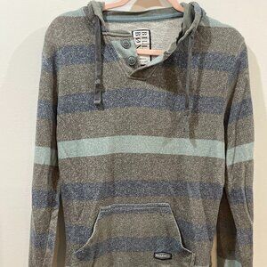 Billabong Size Small Striped Hoodie Grey Light Blue